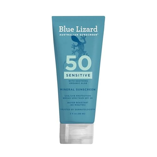 Blue Lizard SENSITIVE Mineral Sunscreen with Zinc Oxide, SPF 50+, Water Resistant, UVA/UVB Protection with…