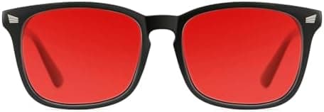 TIJN Sleep Glasses with Blue Green Light Blocking, Red Light Lens for Computer Gaming, Screen Fatigue & UV…