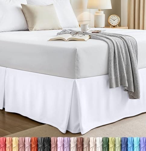 Utopia Bedding Queen Bed Skirt - Soft Quadruple Pleated Ruffle - Easy Fit with 16 Inch Tailored Drop - Hotel…