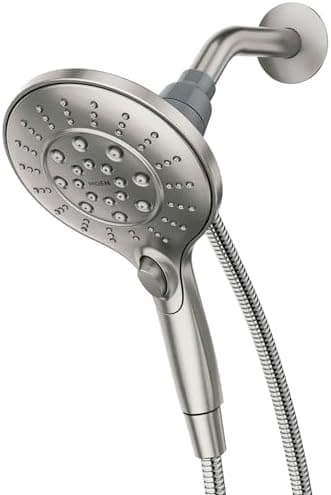 Moen Engage Spot Resist Brushed Nickel Six-Function 5.5-Inch Removable Handheld Showerhead with Magnetic…