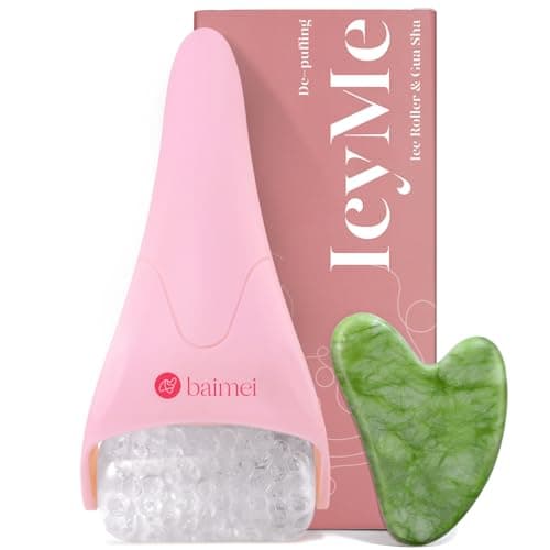 BAIMEI IcyMe Ice Roller for Face and Gua Sha Facial Tool Set, Ice Face Roller Reduces Puffiness Relieves…