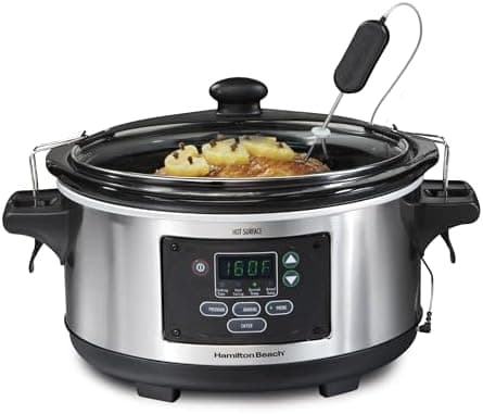 Hamilton Beach Portable 6 Quart Set & Forget Digital Programmable Slow Cooker with Lid Lock, Temperature…