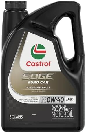 Castrol Edge Euro 0W-40 A3/B4 Advanced Full Synthetic Motor Oil, 5 Quarts