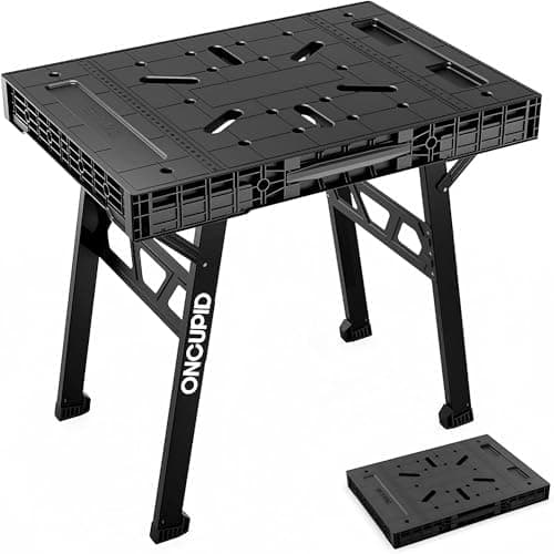 Express Folding Work Table, Easy Setup Portable Folding Work Table & Portable Folding Workbench, 34" W x 25" D x 31" H…