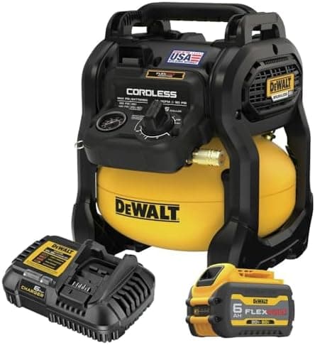 DEWALT 20V MAX* Portable Cordless Air Compressor Kit, 2.5 Gallons, 140 PSI, Brushless with Battery & Charger…