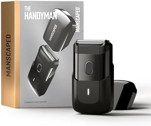 MANSCAPED® The Handyman™ Compact Face Shaver – Portable Men’s Travel Facial Hair Groomer, USB-C Rechargeable…