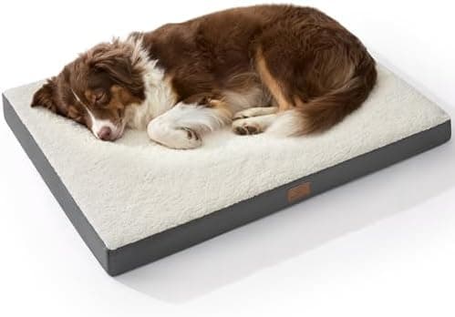 Bedsure Dog Beds Large Sized Dog - Comfy Flat Pet Beds with Removable Washable Cover, Orthopedic Egg Crate Foam Puppy Mat…