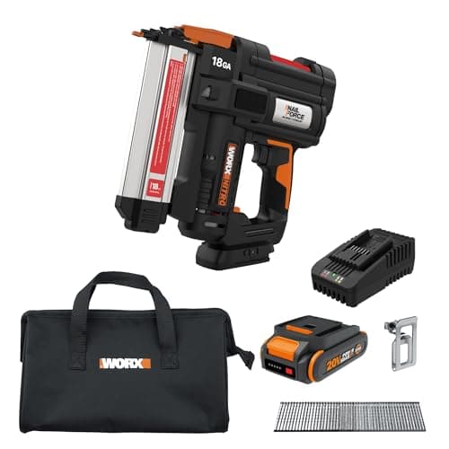 Worx Nitro 20V 18GA Cordless Brad Nailer, Cordless Nail Gun, Nail Gun Battery Powered, Up to 2 Inch, Tool-Free Jam Release…