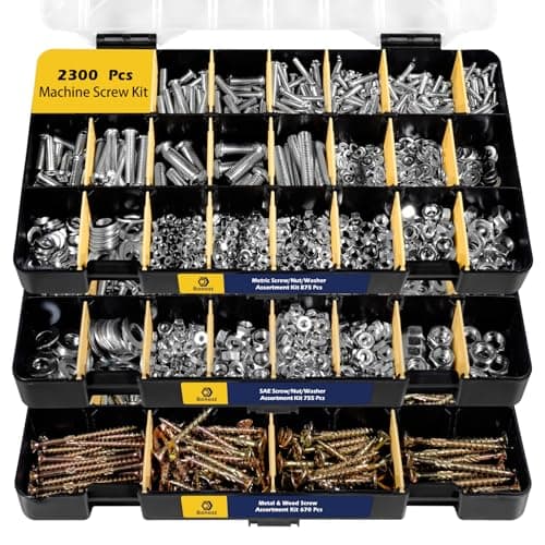 Bonost 2300 Pieces Hardware Assortment Kit - Metric & SAE Machine Screw Assortment Kit with Assorted Nuts…