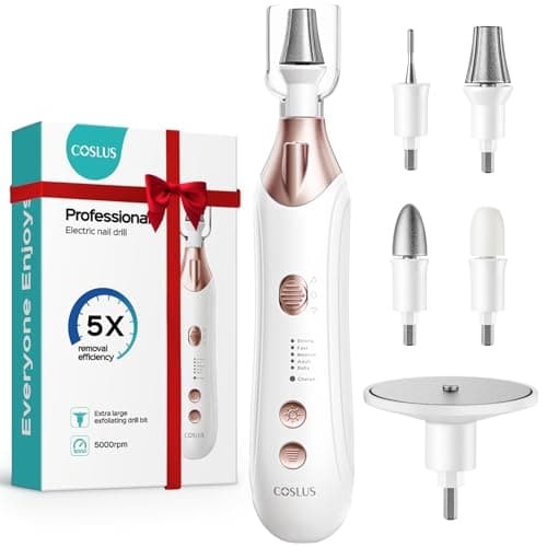 COSLUS C43 Professional Manicure Pedicure Kit, 5-in-1 Electric Nail File for Toenail Hand Feet Care - Wider…