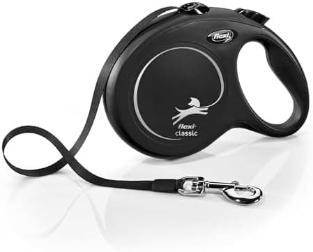 FLEXI New Classic Tape Retractable Dog Leash for Large Dogs Upto 110 lbs. – 26 ft., Black | Tangle Free Pet Walking Leash with…