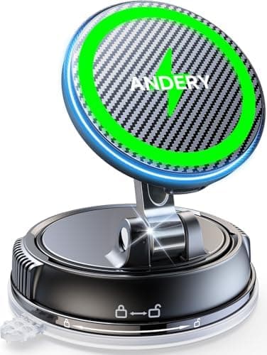 ANDERY Only for iPhone Magsafe Car Mount Charger [15W Fast Wireless Charging, 78+LBS Strong Suction 2400gf…