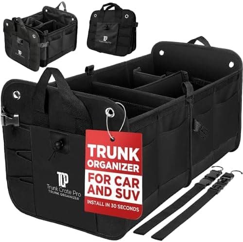 TRUNKCRATEPRO Trunk Organizer For Car, Suv, Truck | Premium Adjustable Multi Compartments Collapsible Car…