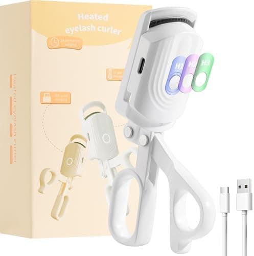 docolor Heated Eyelash Curler fast heat up within 10s, 24 hours long lasting Electric Eyelash Curler 3…