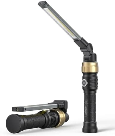 HOTLIGH Rechaegeable Work Light, 5000mAh Magnetic Flashlight with 360° Rotate Foldable Design, 1200 Lumens Led Work Light…