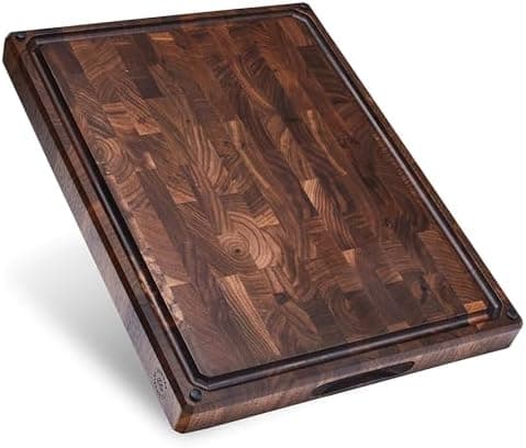 Sonder Los Angeles Alfred Cutting Board Made in USA | Black Walnut End Grain Cutting Board for Kitchen with…