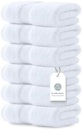 Luxury White Hand Towels - Soft 100% Turkish Cotton | Highly Absorbent Hotel spa Bathroom Towel Collection |…