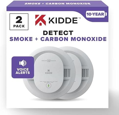 Kidde Smoke & Carbon Monoxide Detector, 10-Year Battery Powered, Voice Alerts, LED Warning Light Indicators…