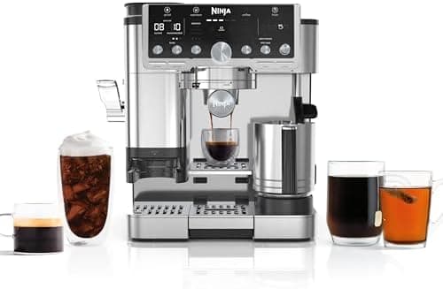 Ninja Luxe Café Pro Series, Espresso Machine, Drip Coffee, Cold Brew, Hot Water, Integrated Tamper, Built-in Grinder, Hands-Free…