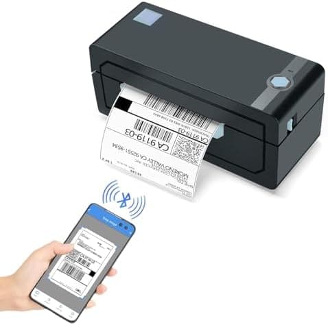 JADENS Bluetooth Thermal Shipping Label Printer – Wireless 4x6 Shipping Label Printer, Compatible with Android, iPhone, Windows &…