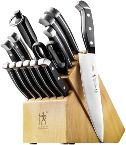 HENCKELS Statement Premium Quality 15-Piece Knife Block Set, Natural, Razor-Sharp, German Engineered Informed…