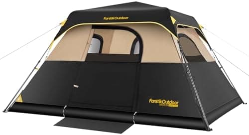 FanttikOutdoor Camping Tent 4/6/8/10 Person Instant Cabin Tent Setup in 60 Seconds with Rainfly & Windproof…