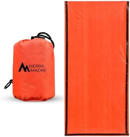 Sierra Madre Emergency Sleeping Bag – Ultralight, Waterproof Mylar Thermal Bivy Sack Tent for Hiking, Bug-Out…
