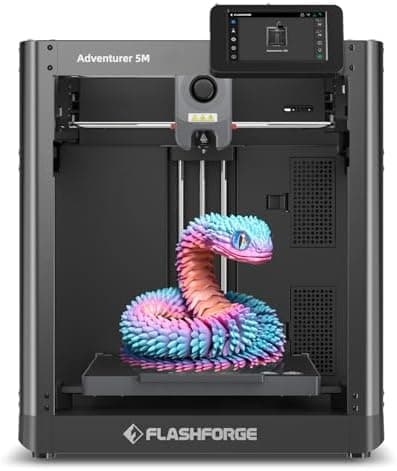FLASHFORGE Adventurer 5M 3D Printer with Fully Auto Leveling, Max 600mm/s High Speed Printing, 280°C Direct…