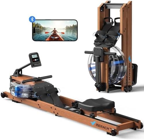 MERACH Water Rowing Machines for Home, Foldable Row Machine with 400LBS Weight Capacity, Dedicated Monitor…