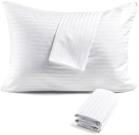 FAUNNA 600TC 100% Cotton Pillow Protectors, Standard Size (20x26), 4 Pack, Oeko-TEX Certified, Hotel Grade…