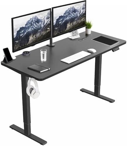 VIVO Electric 60 x 24 in Standing Desk, Memory Height Adjustment, 1B Series, Holds 220 lbs, One-Piece Black…