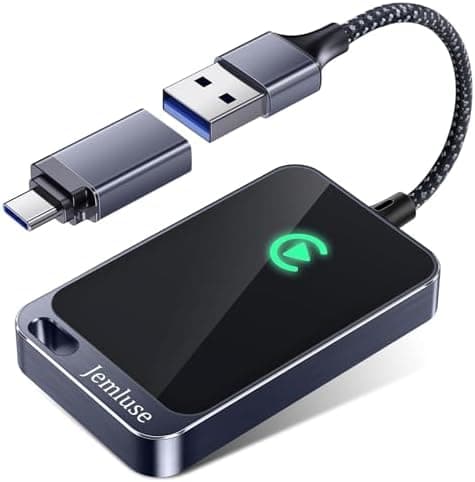 Jemluse Wireless CarPlay Adapter for Apple iPhone - Multi-User Seamless Connection for Convert Wired to…