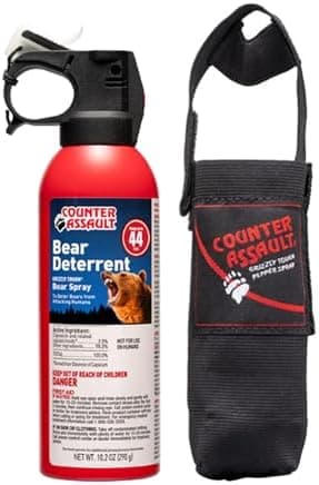 Counter Assault Bear Spray - Bears, Mountain Lions, Coyotes - Long-Range 44ft Distance - Pepper Spray Safety…