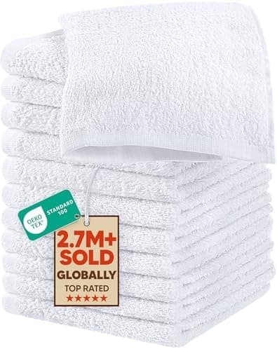 Utopia Towels 12 Pack Cotton Washcloths Set, 100% Ring Spun Cotton, Premium Flannel Face Cloths, Highly…