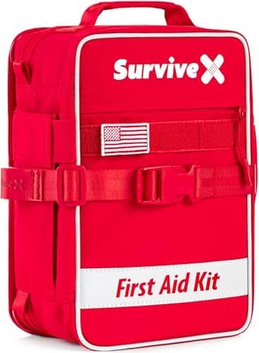 SurviveX Large First Aid Kit for Car, Travel & Home - Emergency Kit for Hiking, Camping, Backpacking and…