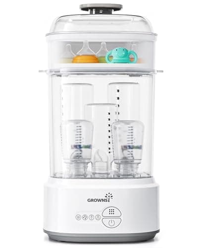 GROWNSY Bottle Sterilizer and Dryer, Compact Electric Steam Baby Bottle Sterilizer (Esterilizador de…