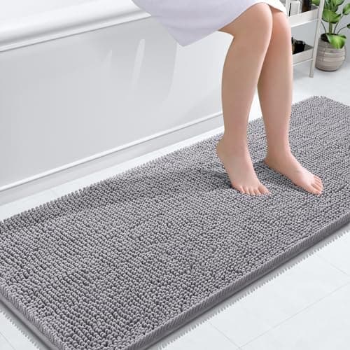 OLANLY Bathroom Runner Rugs 59x24, Extra Soft Absorbent Chenille Bath Rugs, Rubber Backing Quick Dry, Machine…