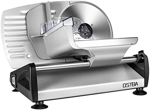 OSTBA Meat Slicer Electric Deli Food Slicer with Child Lock Protection, Removable 7.5’’ Stainless Steel Blade…