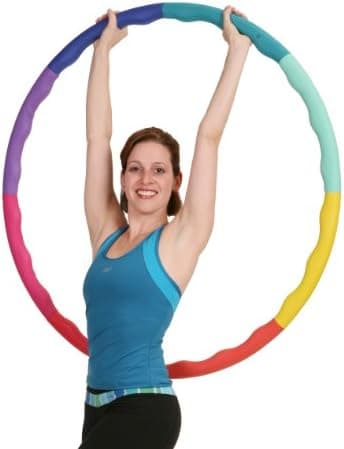 Weighted Hula Hoop, ACU Hoop 3L - 3.3 lb Large, Weight Loss Fitness Workout Sports Hoop with ridges. (Rainbow…