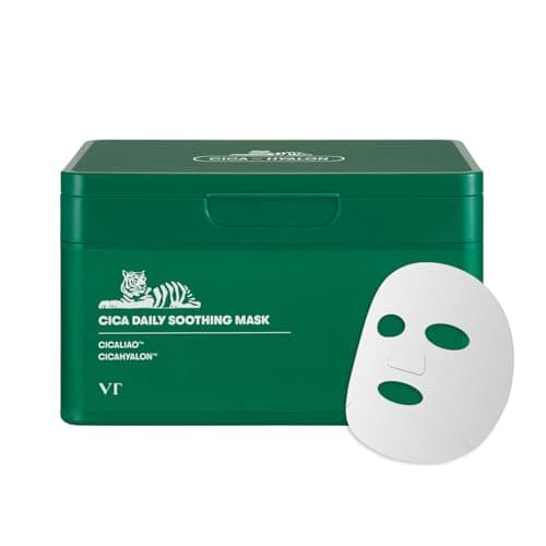 VT COSMETICS CICA Daily Soothing Mask 30 Sheets, Centella Asiatica & Hyaluronic Acid for Moisturizing &…