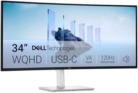 Dell 34 Plus USB-C Curved Monitor - S3425DW - 34-inch (3440 x 1440) up to 120 Hz 21:9 Display, VA Panel, AMD…