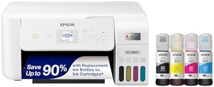 Epson EcoTank ET-2803 Wireless Color All-in-One Cartridge-Free Supertank Printer with Scan, Copy and AirPrint…