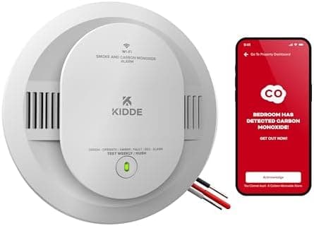 Kidde Hardwired Kidde App Enabled Smart Smoke and Carbon Monoxide Detector, AA Battery Backup, Voice Alerts…