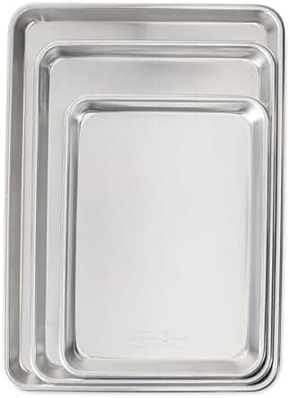Nordic Ware Naturals 3 Piece Set - USA Made Aluminum Commercial Quality Sheet Pan for Baking or Roasting…