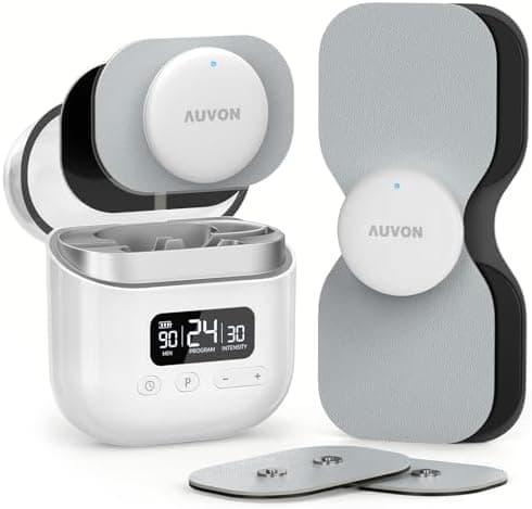 AUVON Wireless 24 Modes TENS Unit Muscle Stimulator for Pain Relief, Smart Rechargeable TENS Machine with…