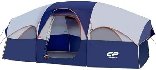 CAMPROS CP Tent 8 Person Camping Tents, Weather Resistant Family Tent, 5 Large Mesh Windows, Double Layer…