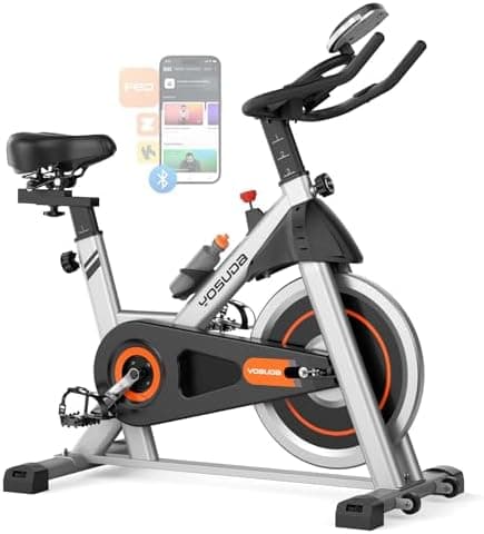 YOSUDA Exercise Bike, Brake Pad Stationary Bike for Home with Exclusive App, Magnetic Indoor Cycling Bike…