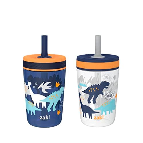Zak Designs Kelso Toddler Cups For Travel or At Home, 15oz 2-Pack Durable Plastic Sippy Cups With Leak-Proof…