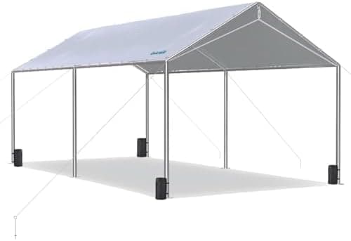 Quictent 10x20 ft Heavy Duty Car Canopy Galvanized Frame Carport Outdoor Party Tent Boat Shelter with 3…