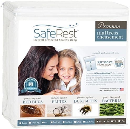 SafeRest Zippered Mattress Protector - Premium 9-12 Inch Waterproof Mattress Cover for Bed - Breathable…